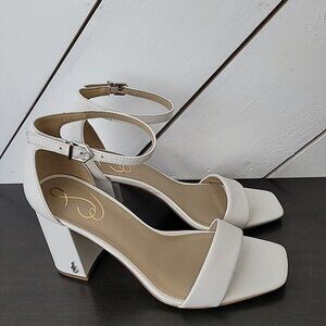 Sam Edelman Women's 8 Heels Daniella Sandals Bright White Leather